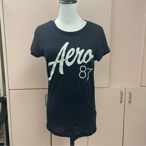 Aeropostale Aero 87 Logo Sparkly Bling glitter T-shirt size Large